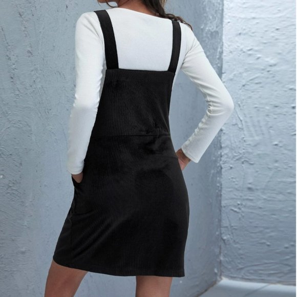 Corduroy Kangaroo  Pocket Overall Dress - Picture 3 of 5